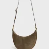 Online Half-moon bag in suede leather - LE SUZANNE Shoulder Bags