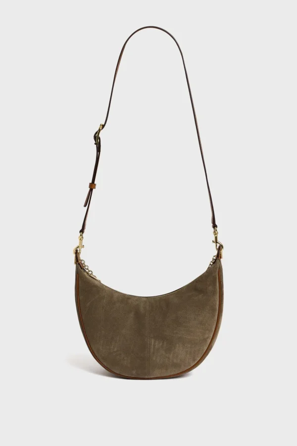 Online Half-moon bag in suede leather - LE SUZANNE Shoulder Bags