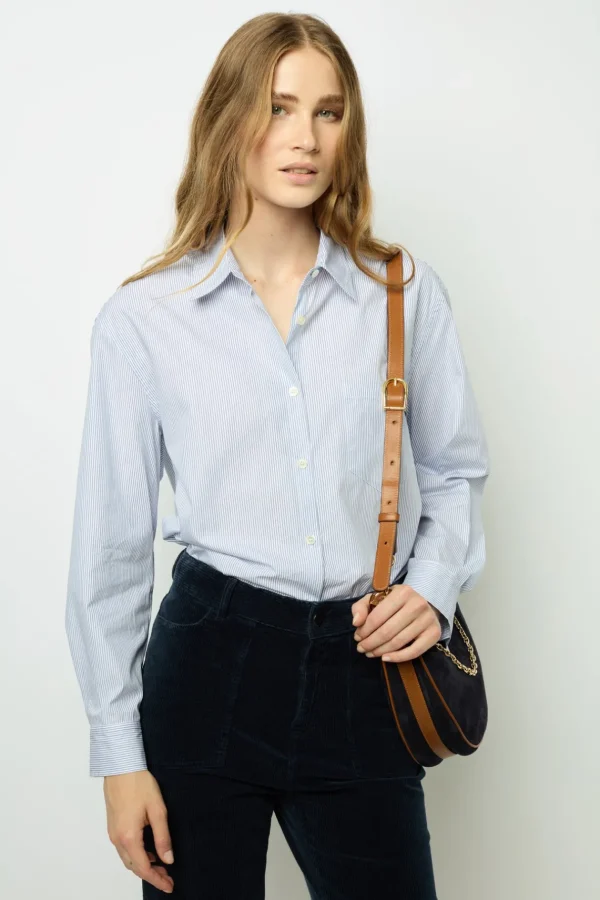 Outlet Half-moon bag in suede leather - LE SUZANNE Shirts & Blouses | Suits & Outfits