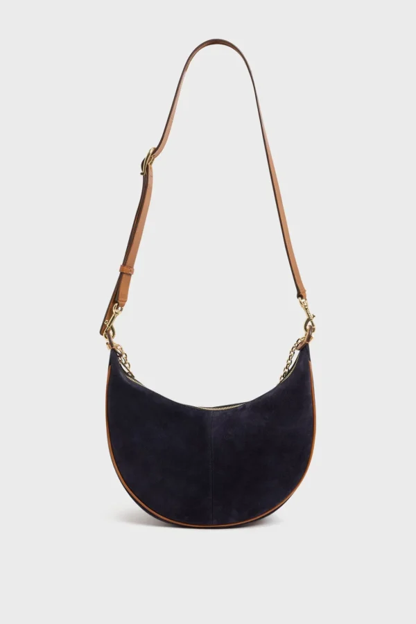 Discount Half-moon bag in suede leather - LE SUZANNE Shoulder Bags