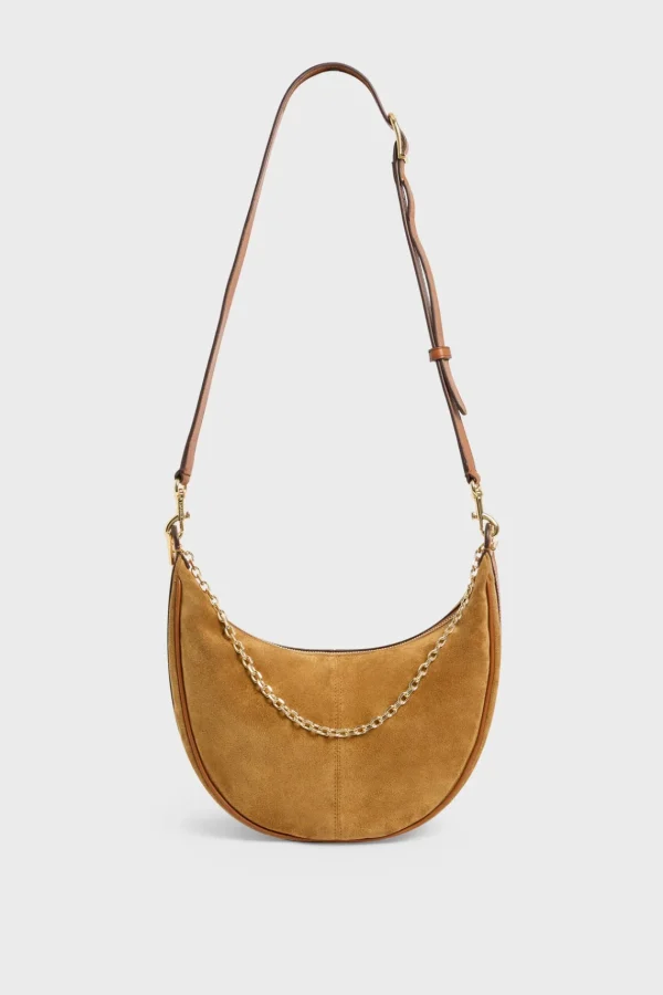 Hot Half-moon bag in suede leather - LE SUZANNE Shoulder Bags