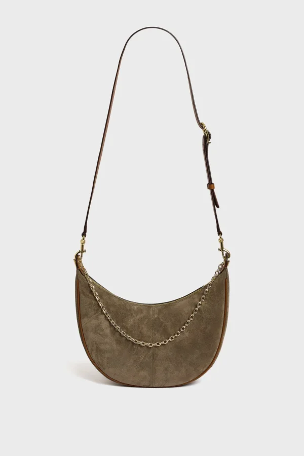 Online Half-moon bag in suede leather - LE SUZANNE Shoulder Bags