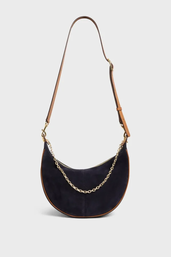 Discount Half-moon bag in suede leather - LE SUZANNE Shoulder Bags