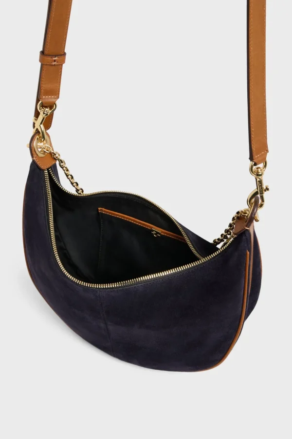 Discount Half-moon bag in suede leather - LE SUZANNE Shoulder Bags