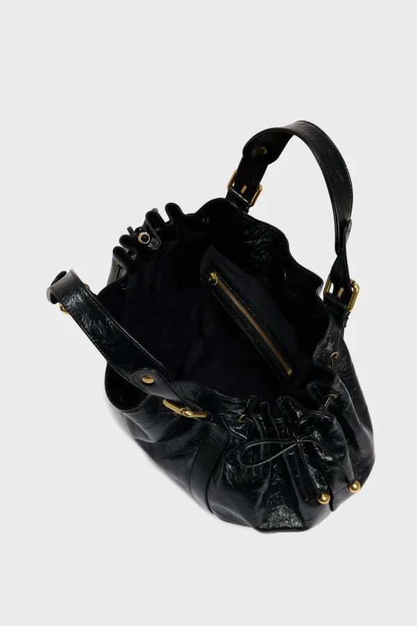 Cheap Handbag in crumpled leather - 24H The Iconic 24H | Handbag