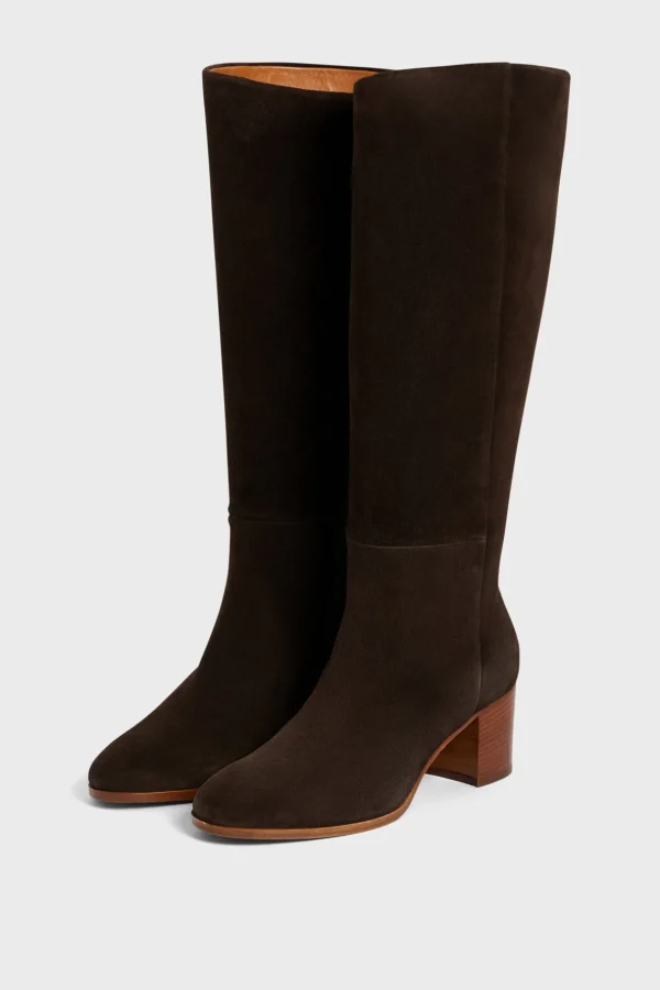 Online Heeled boots in khaki suede - LIZZIE Shoes