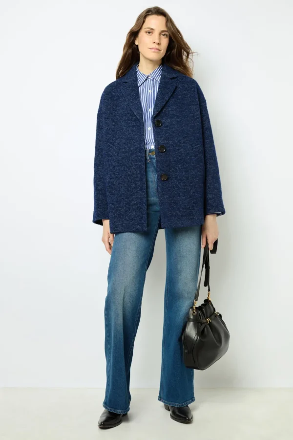 Best Herringbone short coat - LEDA Coats