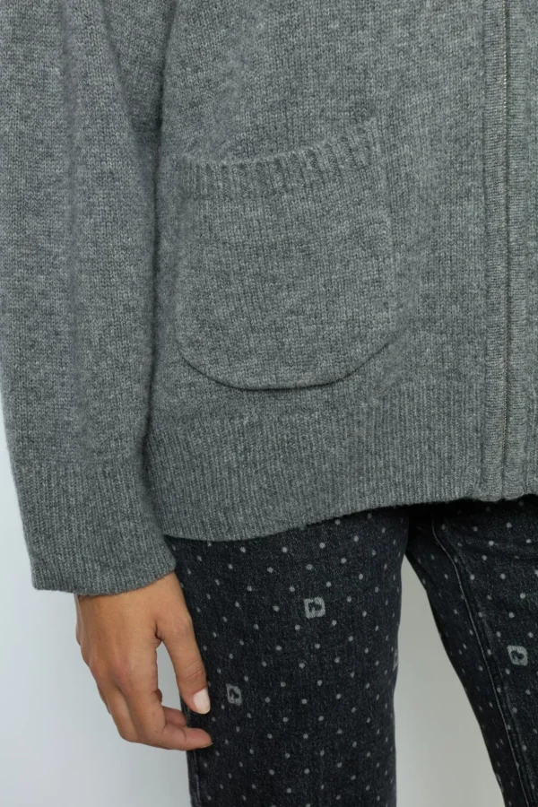 Fashion Hooded cashmere cardigan - JOSSELINE Knitwear
