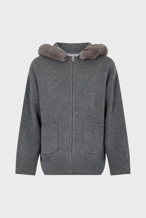 Fashion Hooded cashmere cardigan - JOSSELINE Knitwear