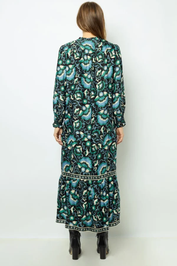 Shop Jacquard print midi dress - SANDA Dresses