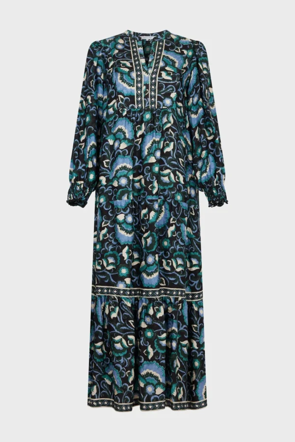 Shop Jacquard print midi dress - SANDA Dresses