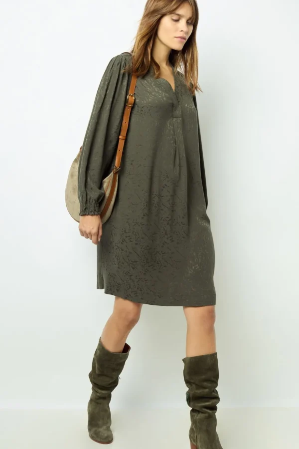 Outlet Jacquard straight-cut mini dress - SOLENE Dresses