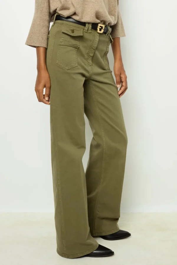 Best Khaki flared jeans - ANNA Trousers