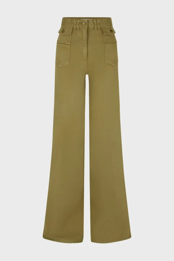 Best Khaki flared jeans - ANNA Trousers