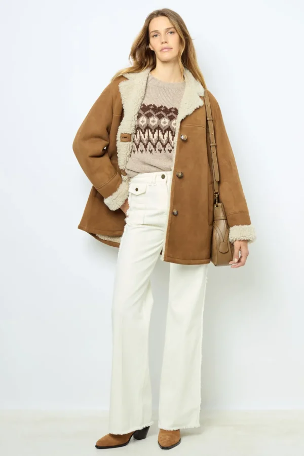 Discount 3/4 length shearling coat - LEONTINE Leather & Pelts
