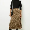 Online Leopard satin midi skirt - CONSTANCE Skirts