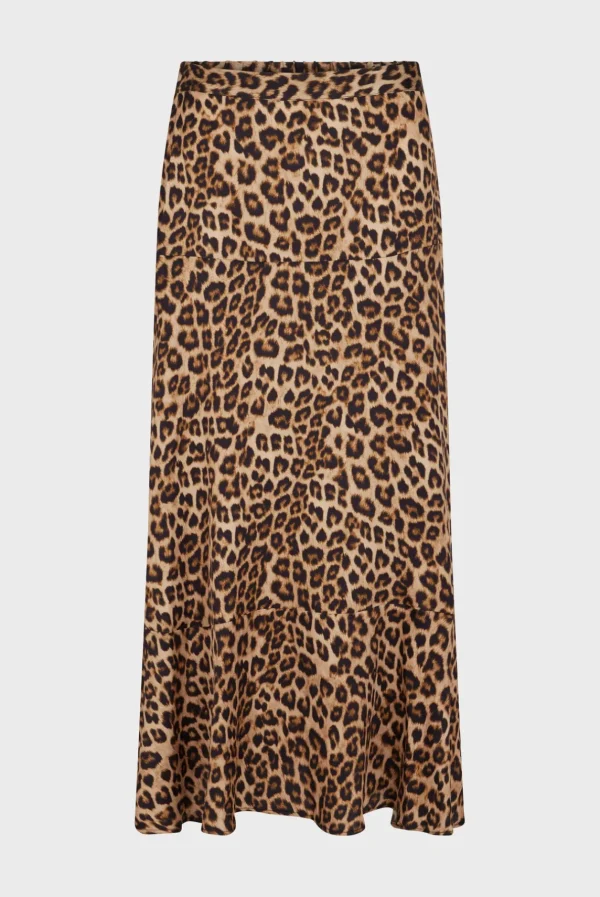 Online Leopard satin midi skirt - CONSTANCE Skirts