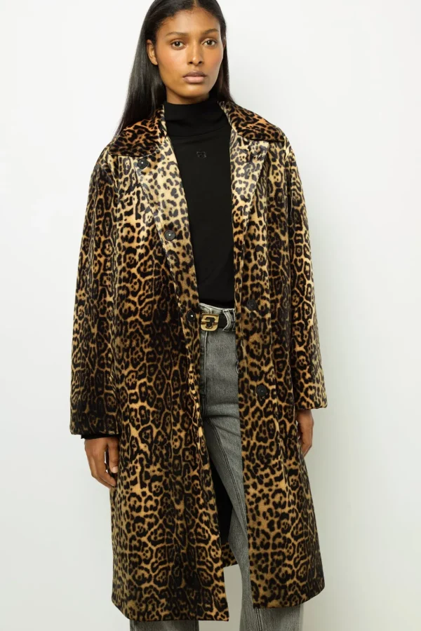Best Sale Leopard velvet straight coat - LEUNDA Coats