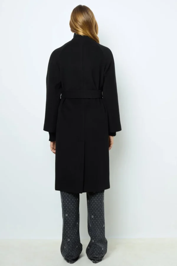 Clearance Long coat with belt and stand up collar - LOU Coats