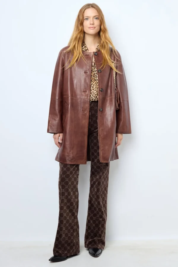 Flash Sale Long jacket in distressed leather - NALINHA Leather & Pelts