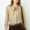 Hot Lurex shirt with lavaliere collar - BESSIE Shirts & Blouses