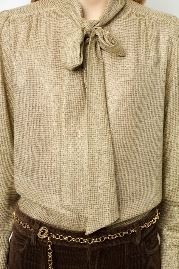 Hot Lurex shirt with lavaliere collar - BESSIE Shirts & Blouses