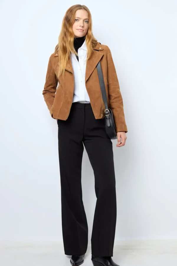 Best MAUD - Velvet leather biker jacket Leather & Pelts