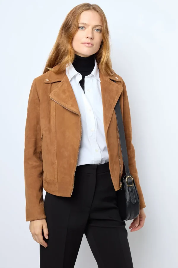 Best MAUD - Velvet leather biker jacket Leather & Pelts