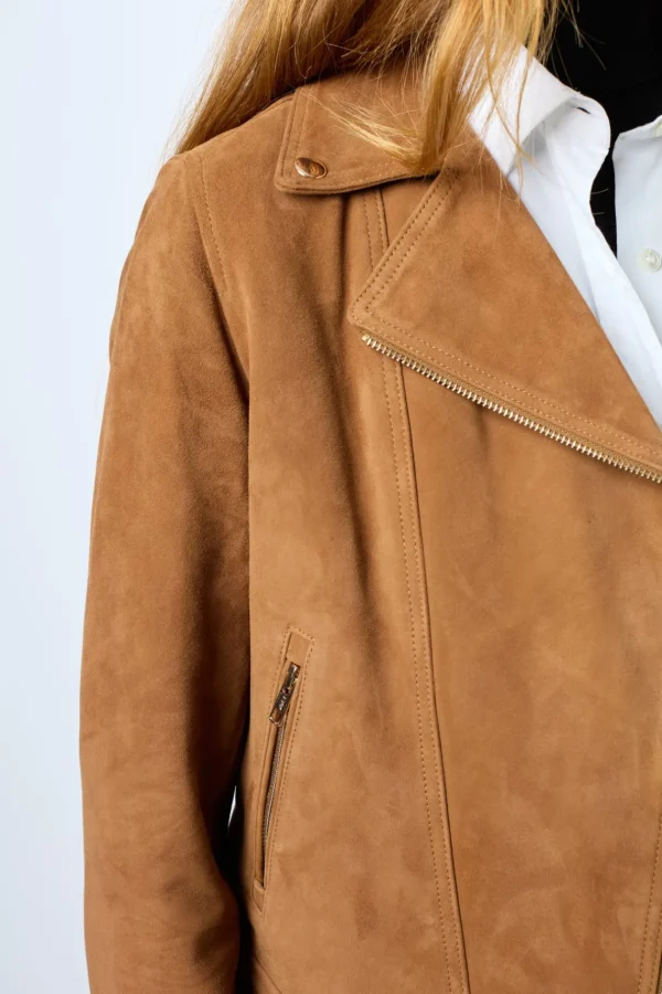 Best MAUD - Velvet leather biker jacket Leather & Pelts
