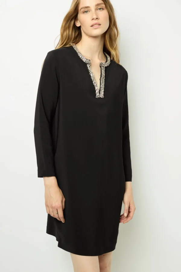 Outlet Mini dress with jewel collar - STERNA Dresses
