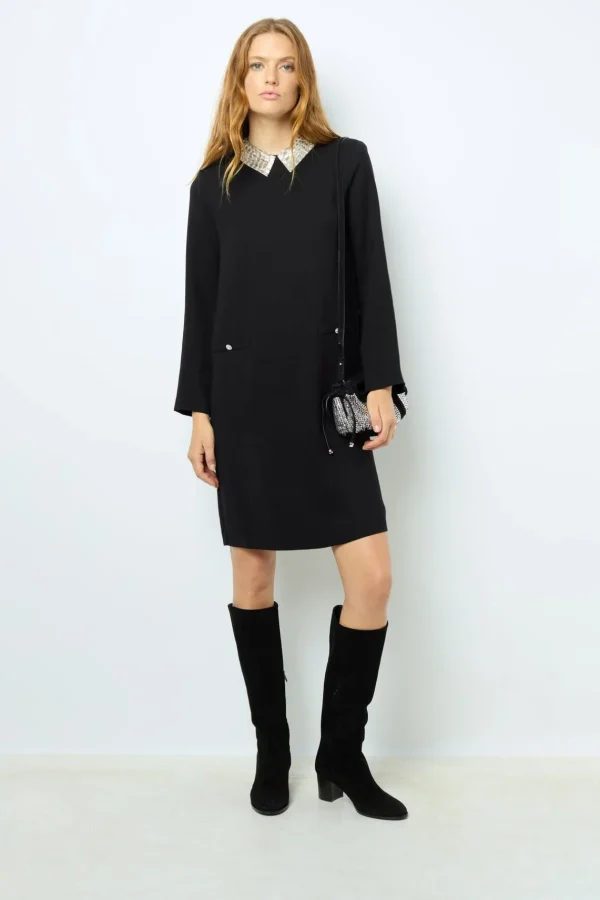 New Mini dress with jewel shirt collar - SYLVINE Dresses