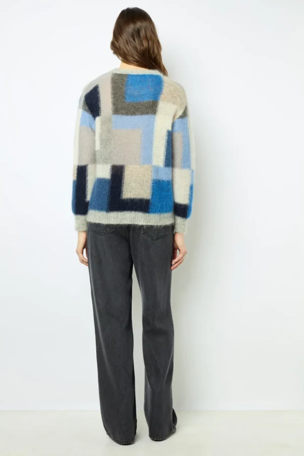 Fashion Mohair color block sweater - JANYCE Knitwear