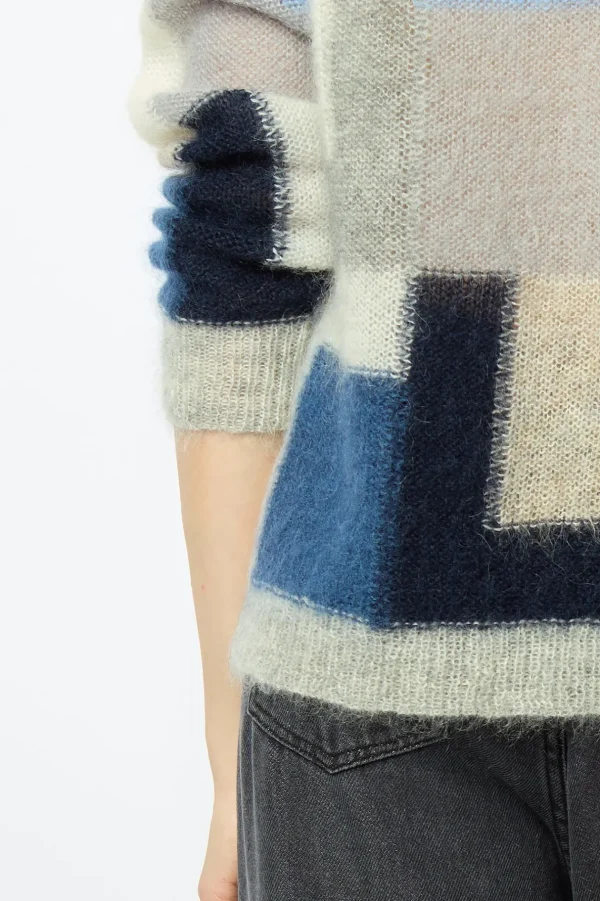 Fashion Mohair color block sweater - JANYCE Knitwear