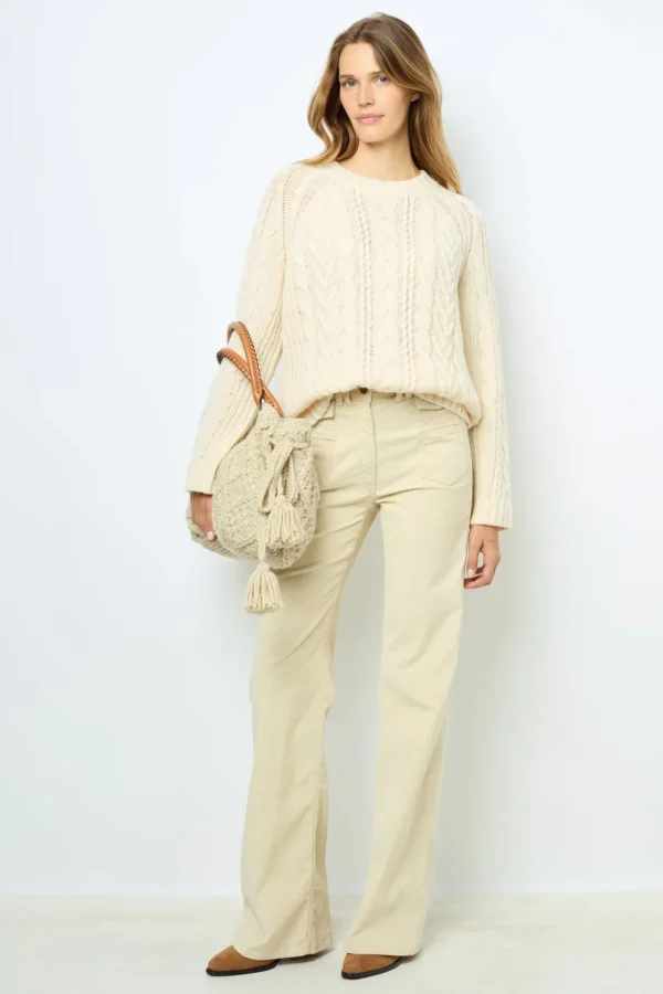 Flash Sale Natural velvet flare pants - ANNA Knitwear