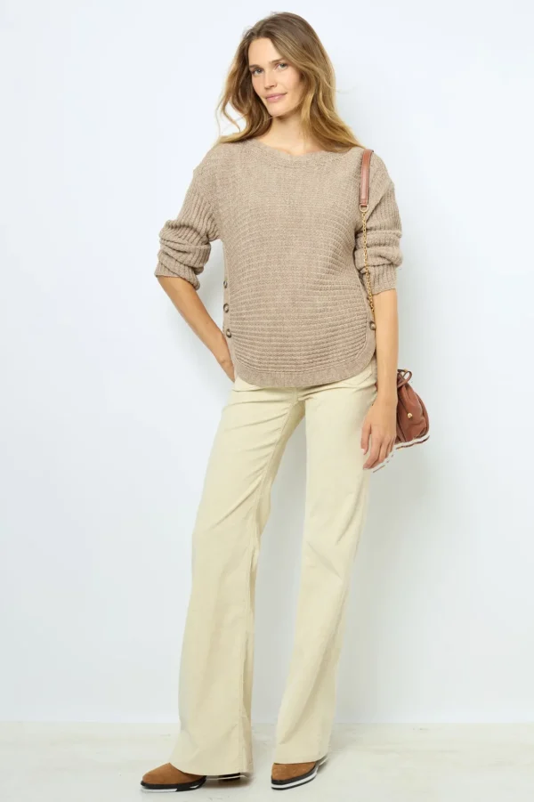 Clearance Natural velvet flare pants - ANNA Knitwear