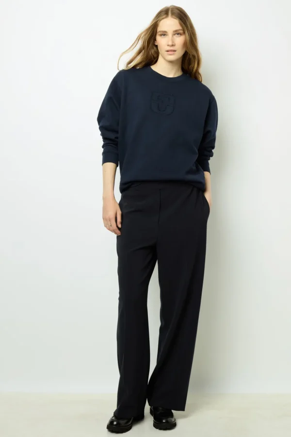 Cheap Navy blue logo sweatshirt - ADRIENNE Tops & T-Shirts