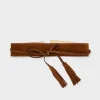 Hot ORNA - Wide suede leather belt with tassels Belts