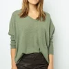 Online Oversized Khaki cashmere sweater - JOURDAN Knitwear