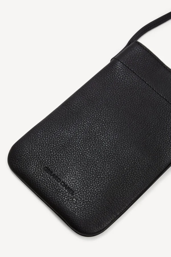 Clearance Phoneholder in grainy leather metallic inside - LADYPHONE Shoulder Bags | Leather Goods