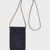 Outlet Phoneholder in suede leather metallic inside - LADYPHONE Shoulder Bags | Leather Goods