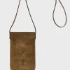 Best Phoneholder in suede leather metallic inside - LADYPHONE Leather Goods