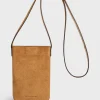 Sale Phoneholder in suede leather metallic inside -LADYPHONE Shoulder Bags | Leather Goods