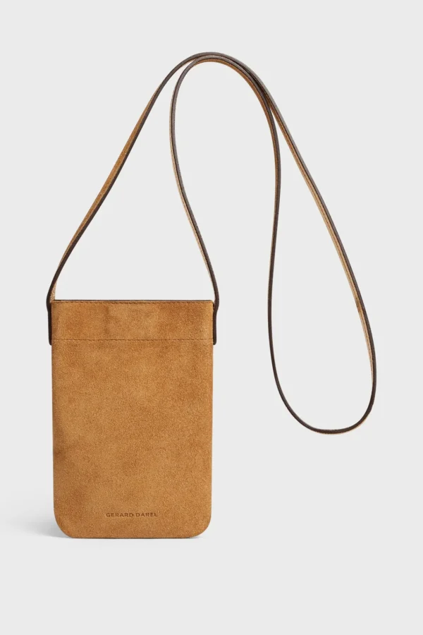 Sale Phoneholder in suede leather metallic inside -LADYPHONE Shoulder Bags | Leather Goods