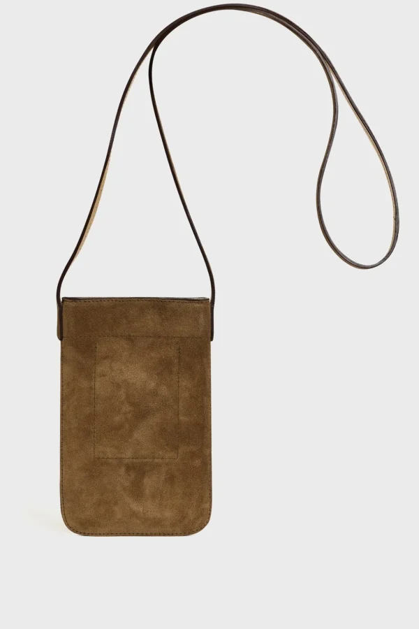 Best Phoneholder in suede leather metallic inside - LADYPHONE Leather Goods