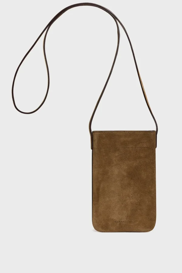 Best Phoneholder in suede leather metallic inside - LADYPHONE Leather Goods