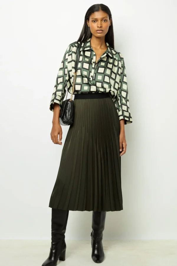 Hot Plain pleated midi skirt - CHARLENE Skirts