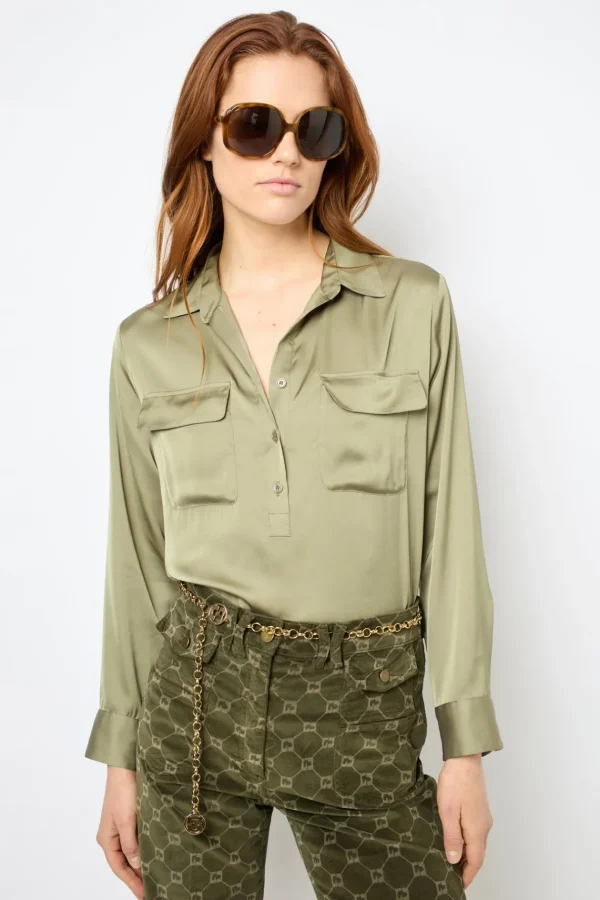 Clearance Plain satin blouse - BRIGITTE Shirts & Blouses