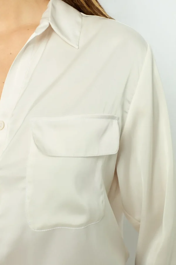 Flash Sale Plain satin blouse - BRIGITTE Shirts & Blouses