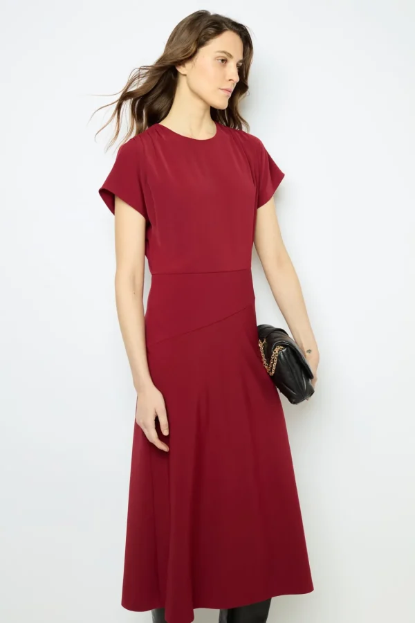 Best Plain waisted midi dress - SERGINA Dresses
