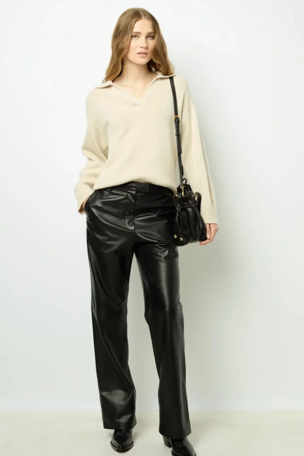 Fashion Plain wool polo shirt - JANA Knitwear